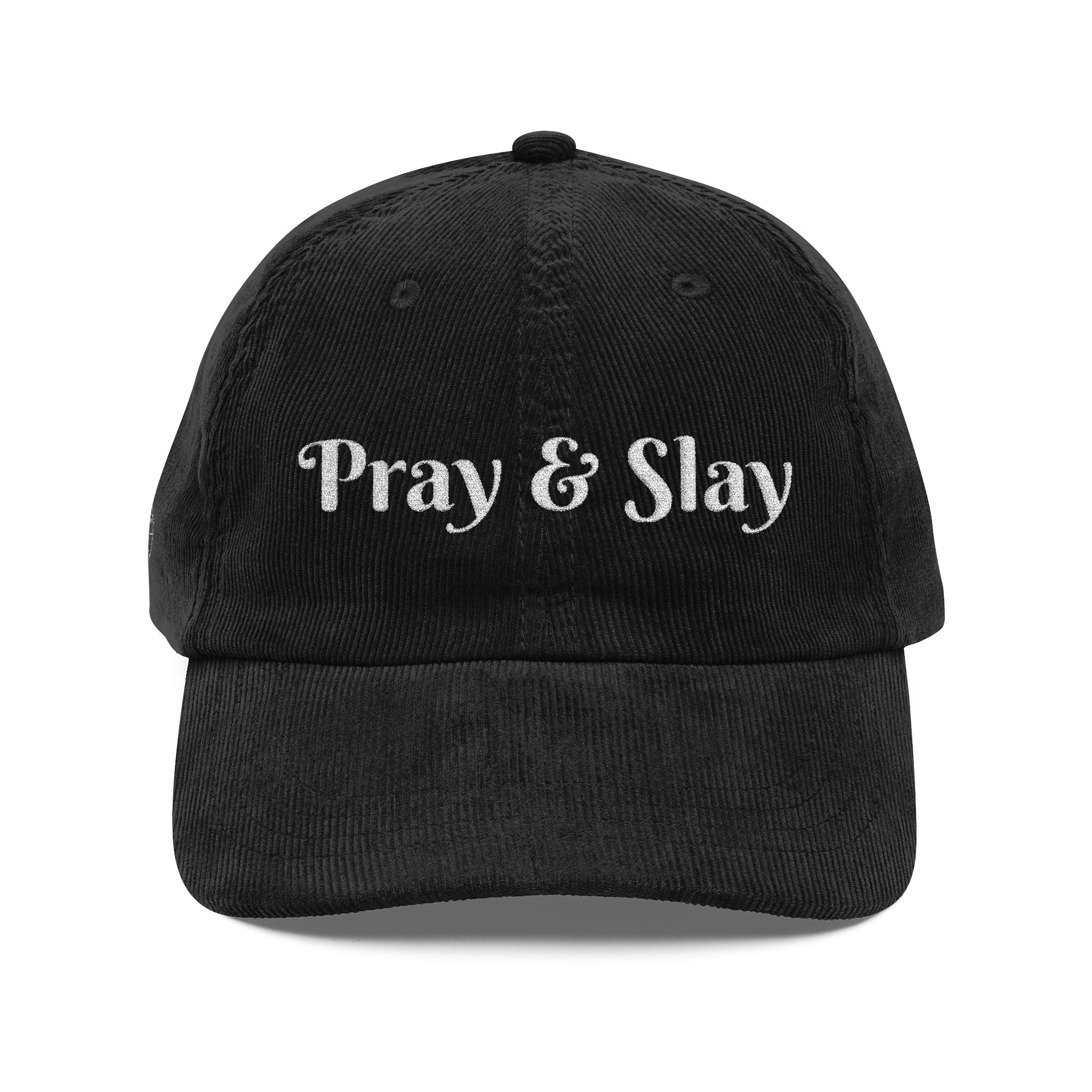 Cap – Vintage Corduroy Pray & Slay Daisy Accent Embroidery