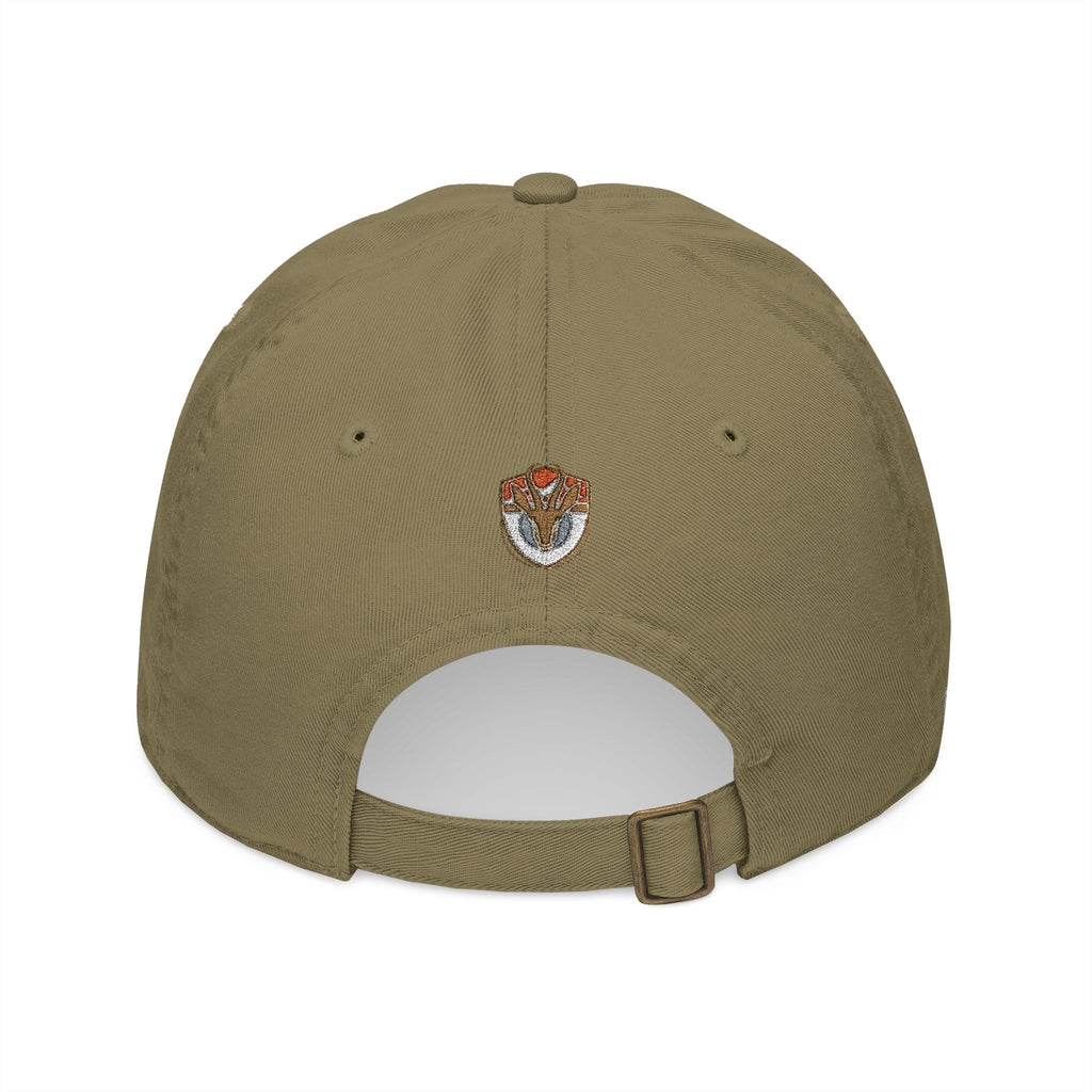 Organic Embroidered Cap — "Aim True" Green Leaf Hunter's Hat