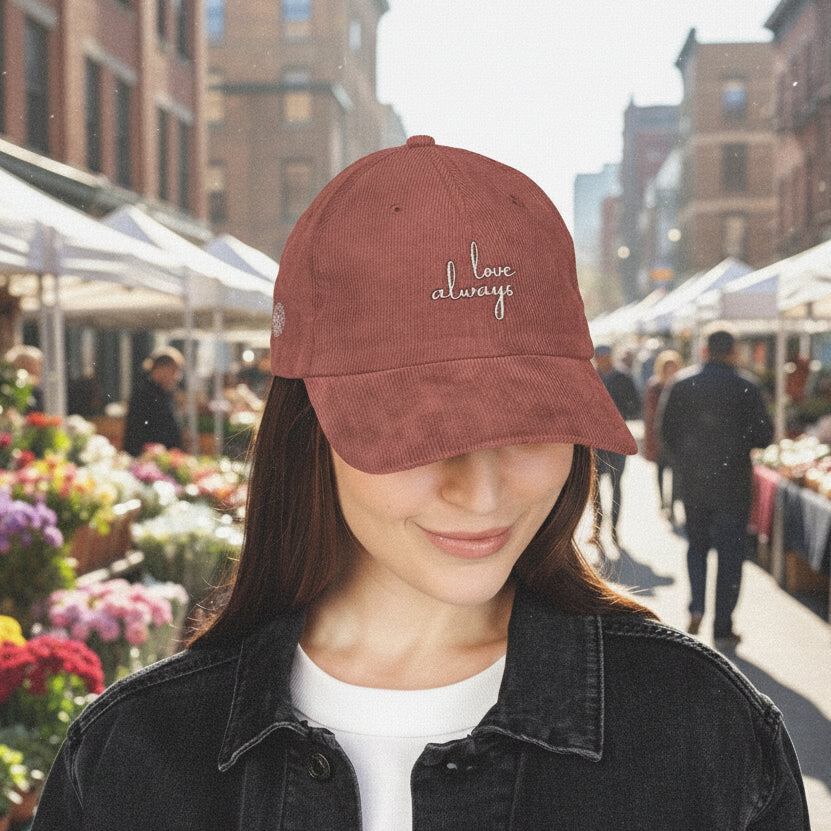 Cap Vintage Corduroy – love always with leopard bow