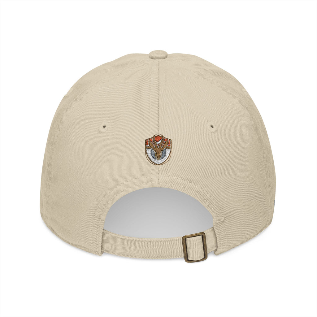 Organic Embroidered Cap — "Aim True" Green Leaf Hunter's Hat