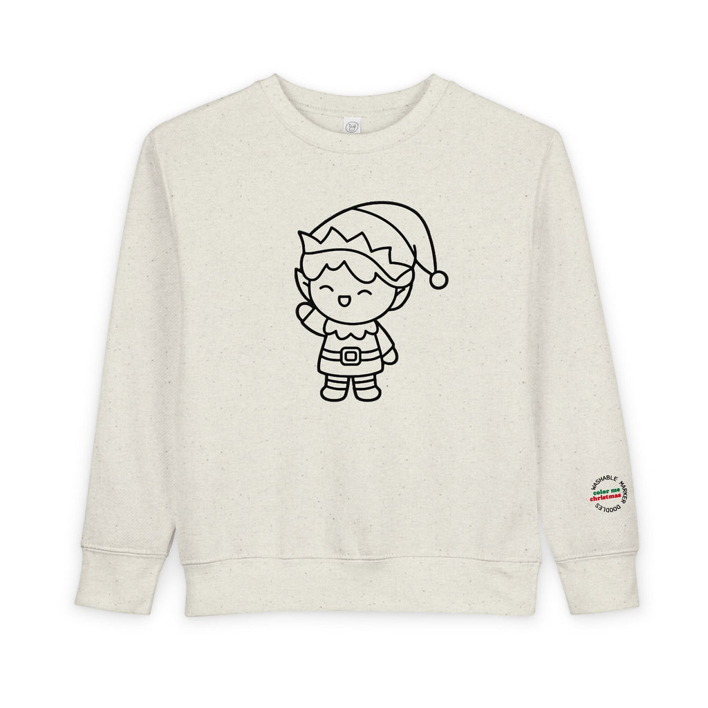 Toddler Sweatshirt — Cute Holiday Elf Coloring Graphic