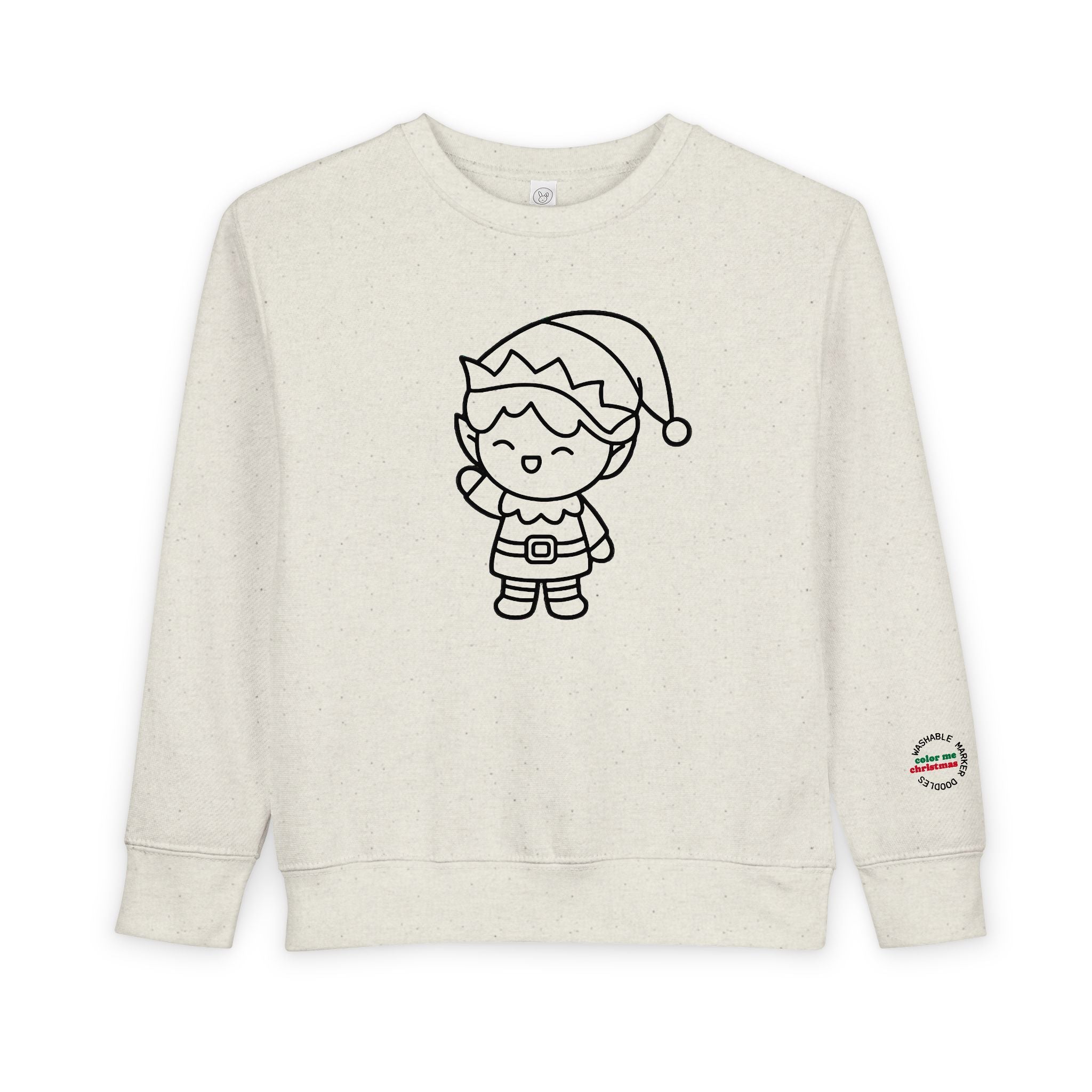 Toddler Sweatshirt — Cute Holiday Elf Coloring Graphic