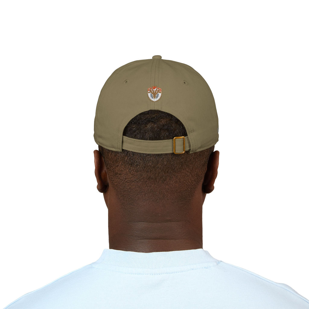 Organic Embroidered Cap — "Aim True" Green Leaf Hunter's Hat