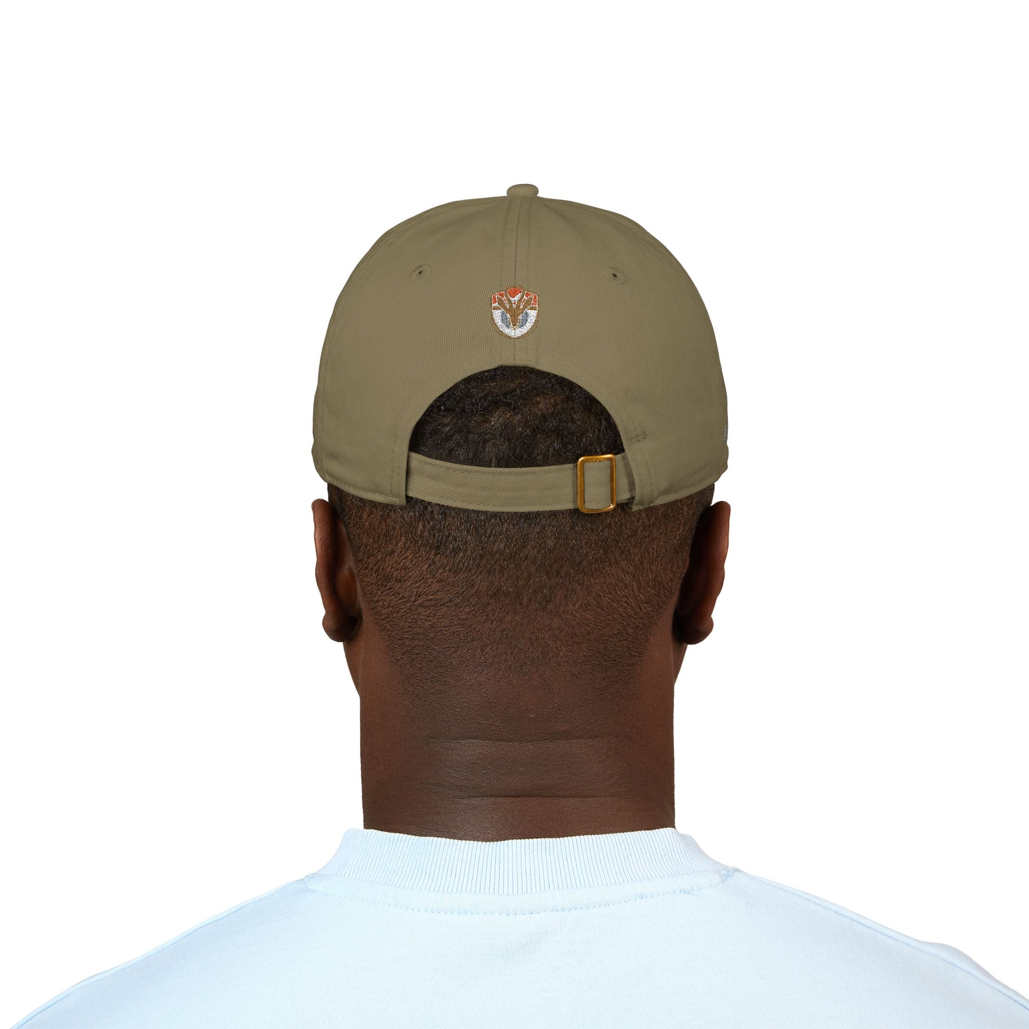 Organic Embroidered Cap — "Aim True" Green Leaf Hunter's Hat
