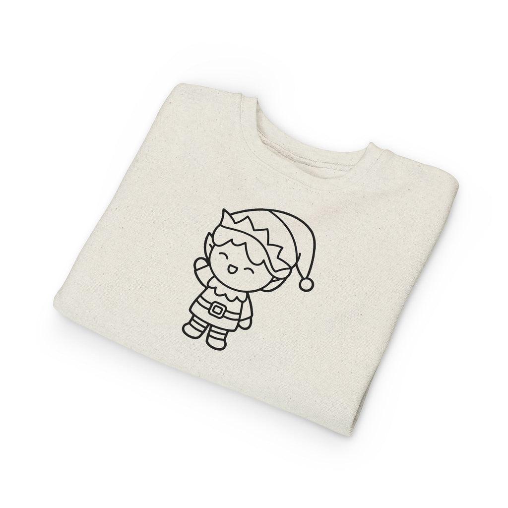 Toddler Sweatshirt — Cute Holiday Elf Coloring Graphic