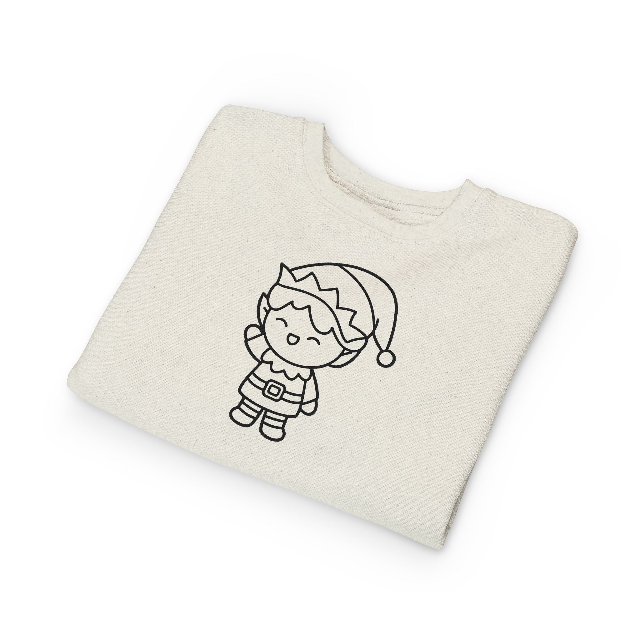 Toddler Sweatshirt — Cute Holiday Elf Coloring Graphic