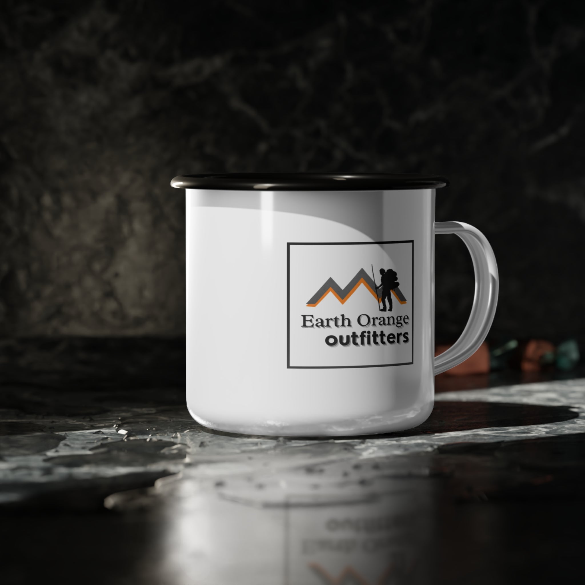 Enamel Camp Cup - Earth Orange Outfitters Logo