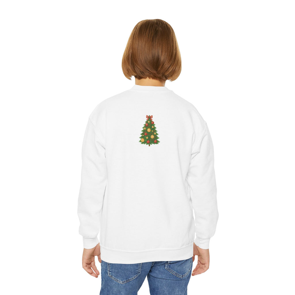 Youth Coloring Sweatshirt — Cute Holiday Festive Penguin