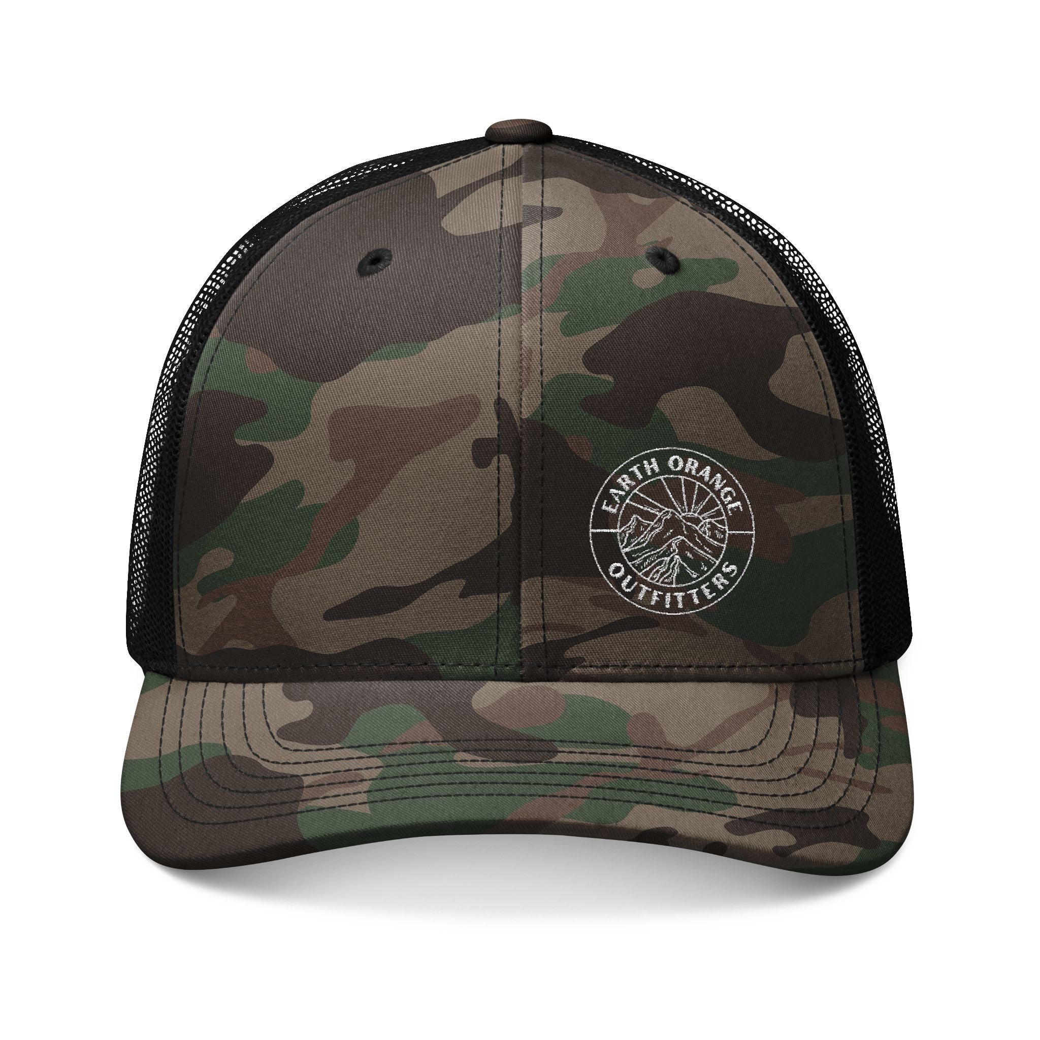 Camouflage Embroidered Trucker Hat for Outdoor Adventures