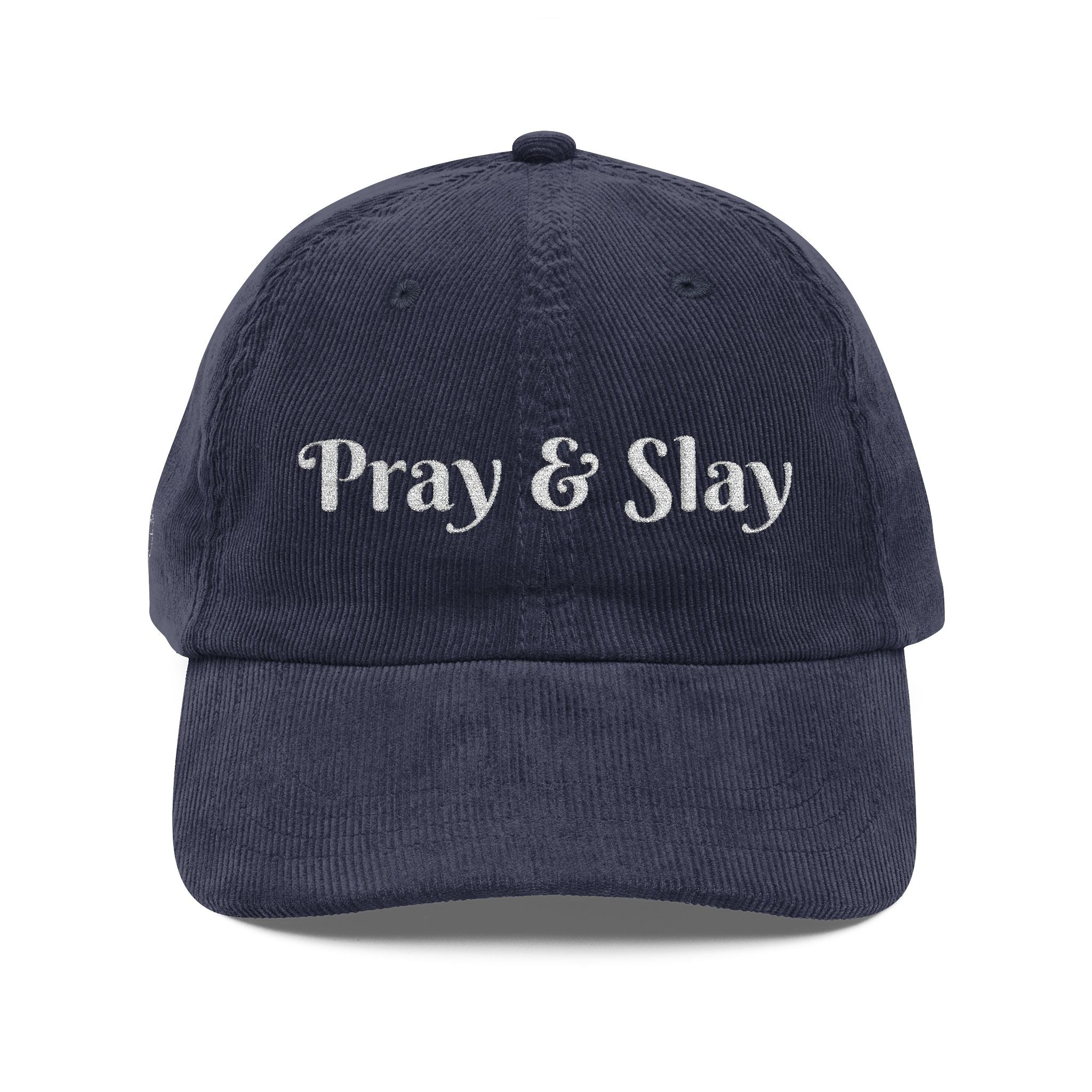 Cap – Vintage Corduroy Pray & Slay Daisy Accent Embroidery