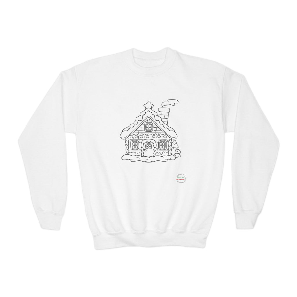 Youth Crewneck Sweatshirt — Cute Gingerbread House
