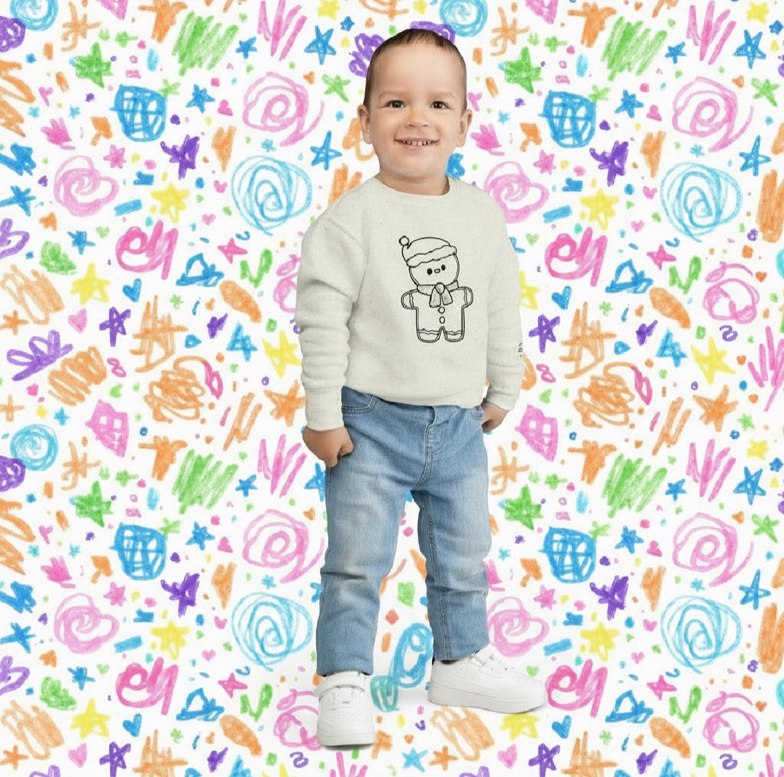 Toddler Sweatshirt — Gingerbread  Coloring Graphic